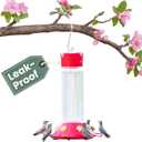 Perky-Pet 209B-1SR Glass Hummingbird Feeders for Outdoors Hanging - 30 fl oz Nectar Capacity - Ant & Bee Guarded Red Bird Feeder