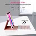 AHYWTAN for iPad 11/10th Generation Case with Keyboard,Detachable Bluetooth Keyboard case for iPad A16 2025 11 inch/10th Gen 2022 10.9 with Pencil Holder, Square Keycaps,Pink