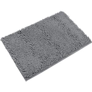 Non-Slip Bath Rug,Extra Soft Microfiber Bedroom Shag Carpet with Anti-Slip Backing,Water/Dust Absorbent Fast Dry Shower Mat,Sound Insulated Stairs Pad,Machine Washable (Dark Grey,12 x 19 Inches)