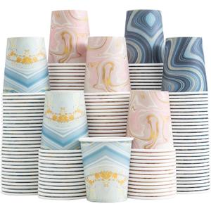 BYSNOW 300 Pack 3 oz Paper Cups, Disposable Bathroom Cups, Small Mouthwash Cups, Mini Paper Cups for Bathroom(Mixed Colors), 300pack-Cyan&Blue&Pink