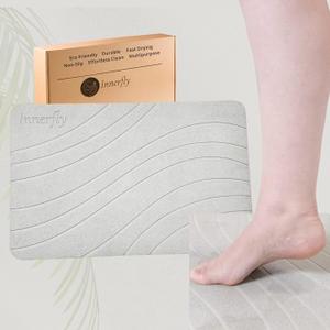 Innerfly - Stone Bath Mat (Light Grey)