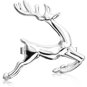 ZeeDix Silver Reindeer Christmas Napkin Rings Set of 8, Napkin Holder Ring for Christmas Dinner Table Decor Cloth Napkins, Wedding Receptions, Holiday Party, Banquet and Home Kitchen