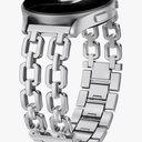 Wearlizer Metal Bands Compatible with Samsung Galaxy Watch 8 Band 40mm 44mm/Watch 8 Classic 46mm, No Gap Dressy Stainless Steel Chain Strap Wristbands Accessories for Women