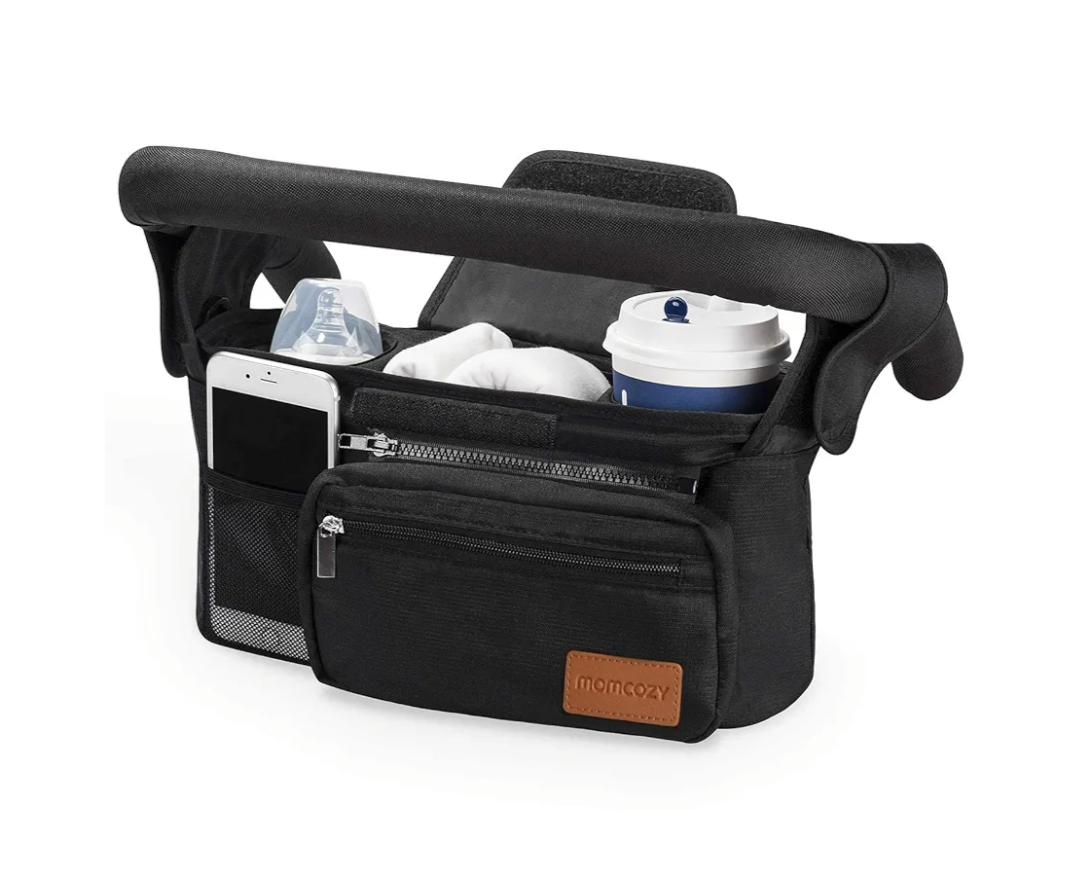 Momcozy Universal Stroller Organizer with Insulated Cup Holder Detachable Phone Bag & Shoulder Strap, Fits for Stroller like Uppababy, Baby Jogger, Britax, BOB, Umbrella and Pet Stroller