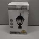 Windben Outdoor Post Light, Waterproof Cast Aluminum Lamp Post Light Fixture, Post Lantern with Pier Mount Base, Matte Black,16.5in,Suitable for Garden, Yard, Driveway, etc