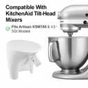 Flour Funnel for Kitchen Aid Mixer 5 Qt, Easy Pour Anti-Splash Plastic Funnel Fits KSM150 4.5-5 Quart Tilt-Head Mixers, for Flour, Sugar, and Egg Liquid, Easy to Use and Clean (White)