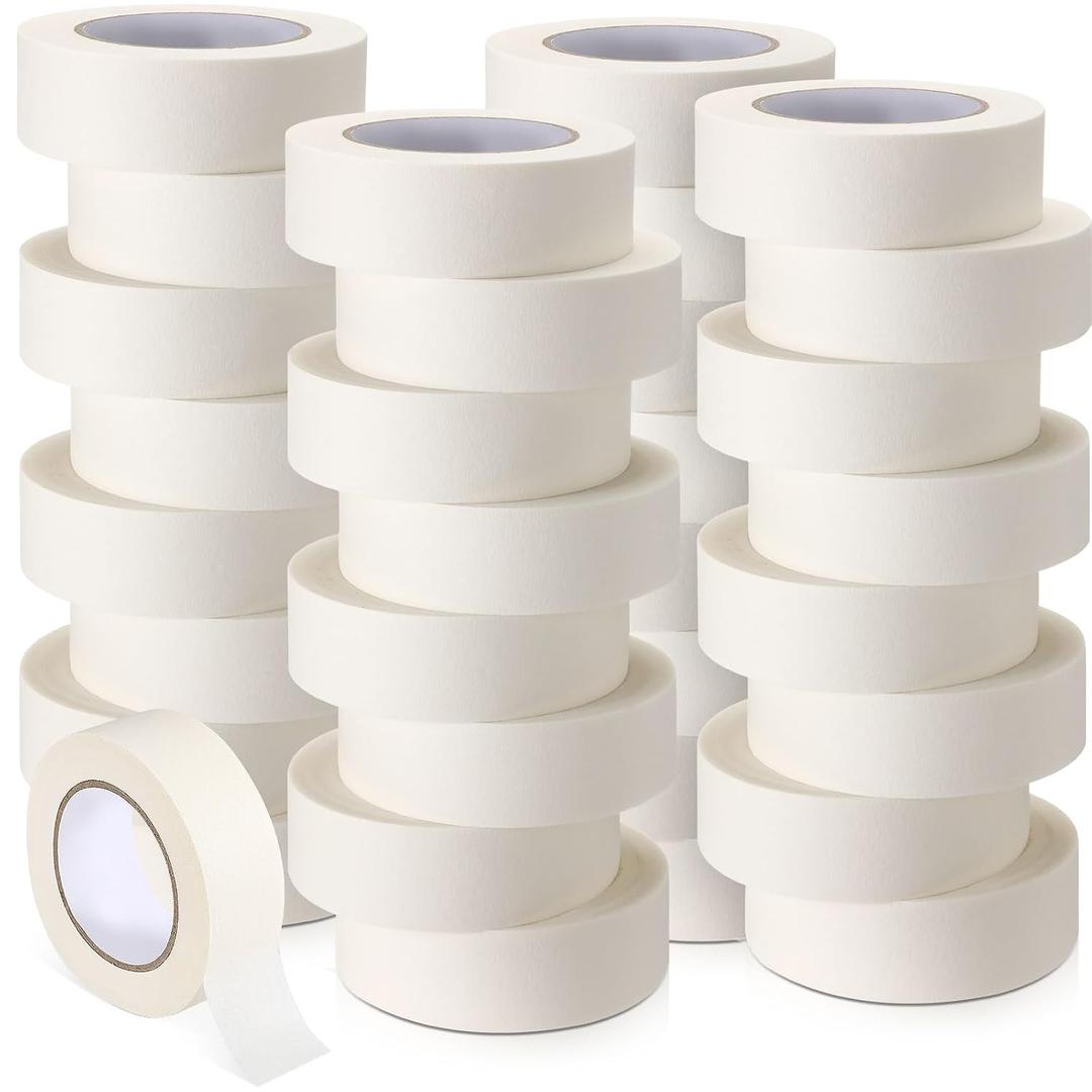 Fumete 72 Rolls White Painters Tape Bulk 1.5 Inch x 55 Yards Painters Masking Tape No Residue Wall Painting Tapes for Wall Painting Decoration DIY Supplies