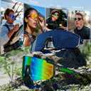 Polarized Sports Sunglasses for Men Women, UV400 Protection Mens Sunglasses Wrap Around Sun Glasses for Cycling Running