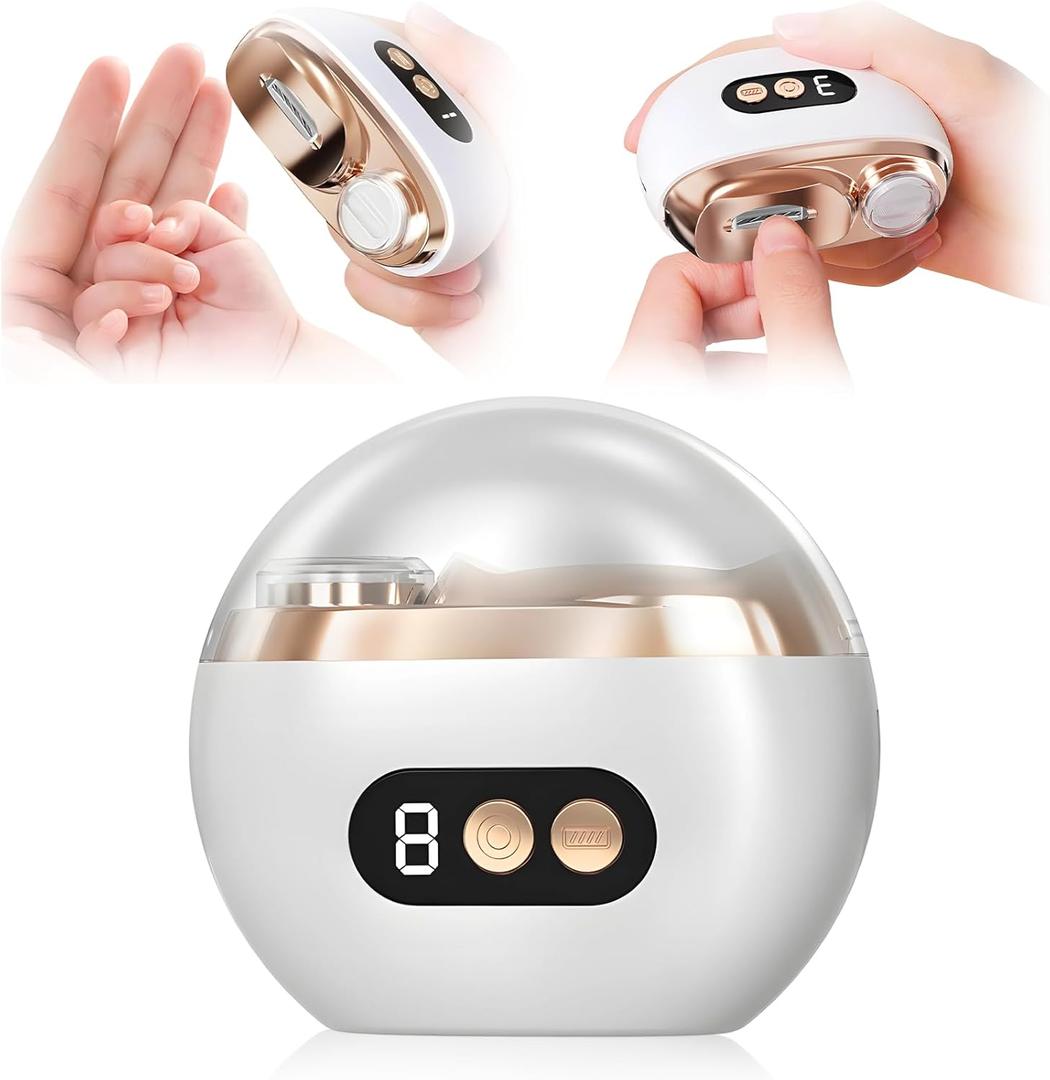 Multi-Functional Electric Nail Trimmer, 2 in 1 Electric Polishing Automatic Nail Clippers, Electric Nail Clipper with 3 Speed Levels, Safe and Convenient Nail Trimmer