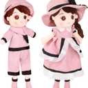 Soft Baby Doll, Plush Rag Doll Toys for 1+ Year Old Girls & Boys, Huggable Toddler Doll Snuggle Buddy, Ideal First Birthday Gift, Snuggle Buddy for Infants, 17.7 Inch 2 Pack (Pink)