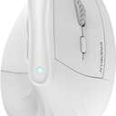 57 Ergonomic Wireless Tower Mouse, Vertical Quiet Ergo Mouse, Bluetooth(BT5.0,BT3.0)&2.4G, (800/1200/2400/2400/4000), 5 Buttons for Windows, macOS, iPadOS, Laptop, PC,White
