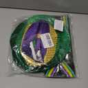 Fumwase 4PCS Mardi Gras Accessories Set for Men Women Sequin Hat Bow Tie Sunglasses Costume Suspenders