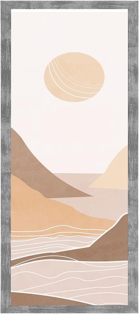 5x11 Frame Distressed Gray, Rustic 11x5 Picture Frame Grey, Art Pic Poster Frame, 5 by 11 Gallery Family Concert Portrait Photo Frame Horizontal Vertical Display Gift