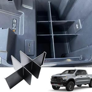 X-TKER Center Console Organizer Compatible with 2022 2023-2025 Chevy Silverado/GMC Sierra 1500 & 2024 2025 Silverado/Sierra 2500HD 3500HD Accessories, Middle Console Divider Front Bucket Seats ONLY