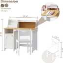 Treocho Kids Study Desk and Chair Set, Kids Desk with Hutch and Tiltable Desktop for 3-8 Years Old, Wooden Children Study Table with Storage Cabinet, Student Writing Desks, Home School, Natural, Without Drawer