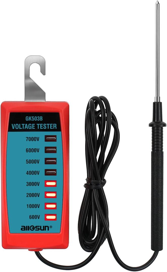 ALLOSUN GK503B NEON Electric Fence Voltage Tester and Fault Finder Max 7 kV, NOT LED, Red