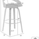 Sonia Modern Swivel Counter Height Bar Stool with Blue Upholstered Seat and Patterned Oak Wood Finish Set of 2, 26" Seat Height