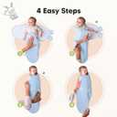 3-Pack Organic Baby Swaddle Sleep Sacks - Swaddles for Newborns, Infant 3-6 Months, Baby Girls, Boys, Soft & Snug Newborn Sleep Sack, Nursery Swaddling Blankets (ABC Land Cloud, Large)