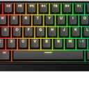 GK GAMAKAY x NaughShark NS68 Hall Effect Rapid Trigger Wireless Gaming Keyboard, Bluetooth/USB-C/2.4GHz 8KHz Polling Rate 0.01mm RT,Outemu Peach Crystal Magnetic Switch Keyboard (Black-Shine Through) (Triple Mode)