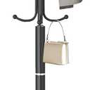 EZIVIEZ Modern Coat Rack Stand, Metal Freestanding Coat Rack with Natural Marble Base, Heavy-Duty Coat Racks with 12 Hooks,Black Coat Hanger Tree Stand for Office, Entryway, Hallway