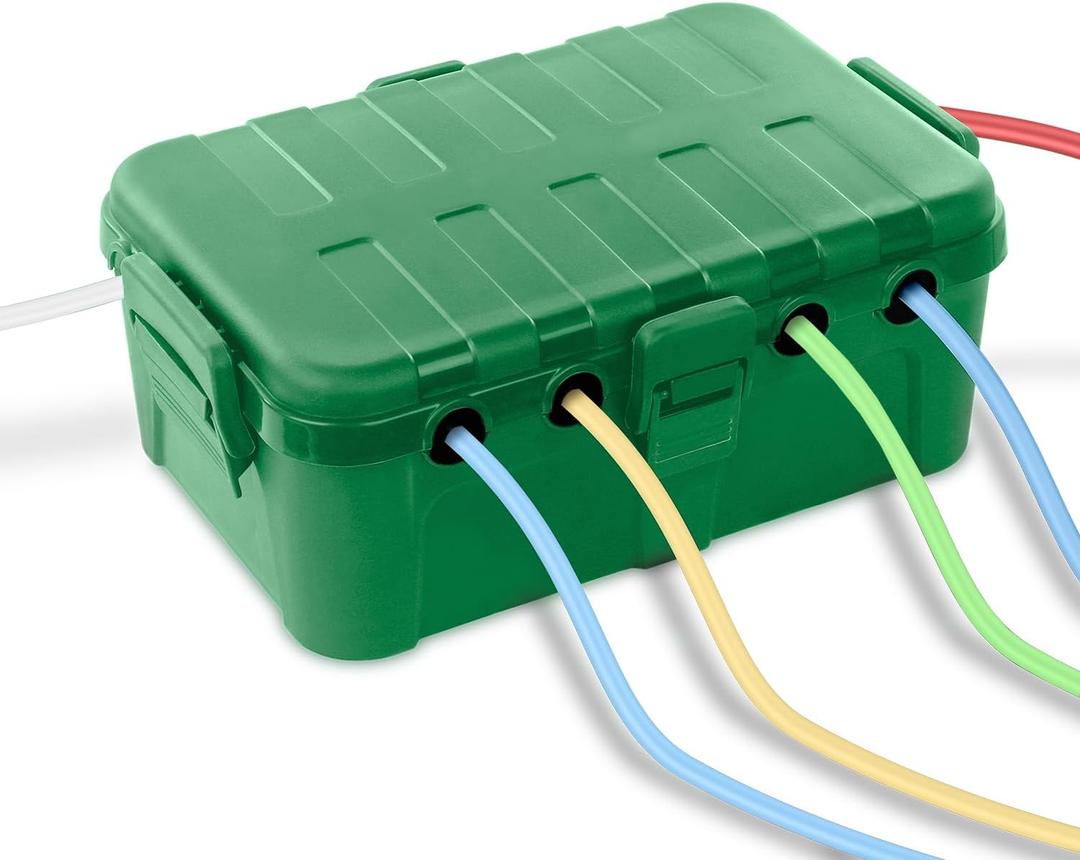 QUOBAS Extra Large Outdoor Electrical Box Waterproof, IP54 Weatherproof Extension Cord Cover, Outdoor Plug Cover Protect Outlet, Plug, Power Strip, Tools, Holiday Light, Green
