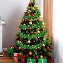 2 x 33 Ft Green St. Patrick's Day Tinsel Garland with Good Luck Green Golden Shamrock Clover for Party Decoration Supply