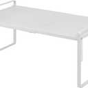 Nxconsu Cabinet Shelf Expandable Height Adjustable Shelf Organizer Riser for Kitchen Cabinet Pantry Cupboard Under Sink Countertop Organization Storage Space Saver Stackable Heavy Duty Metal White XXL (12D * 13.8-24.8W * 9.7H)