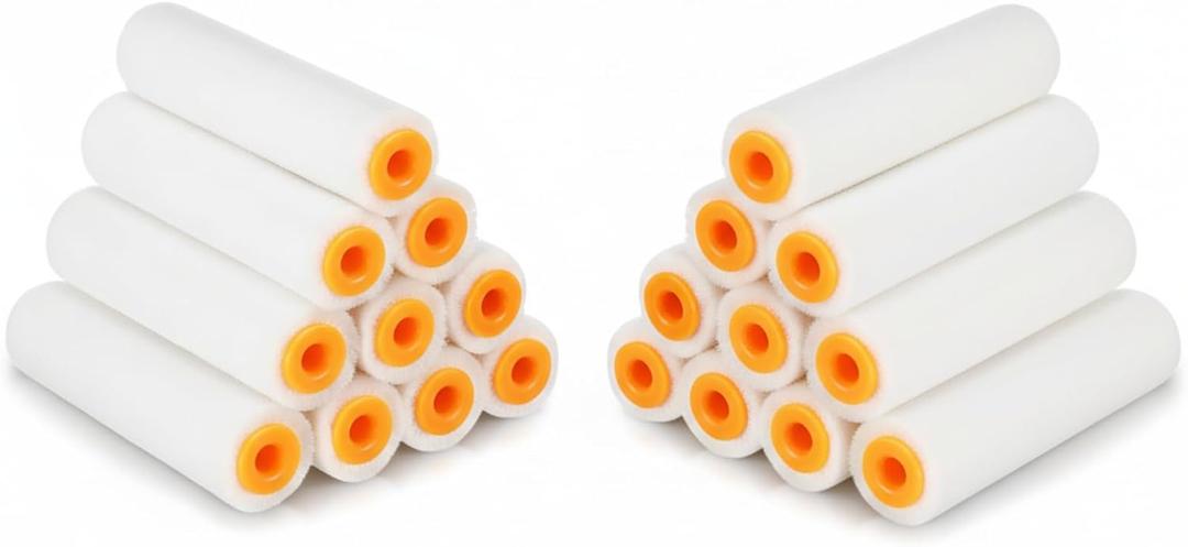 20 Pcs Paint Roller Covers 4 Inch x 3/16" Nap High Capacity Lambswool Paint Roller Covers Naps for House Painting Brush Supplies for Textured Rough Surfaces