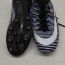 RURAN World Cup Professional Men's Soccer Cleats Adult Firm Ground Football Training Boots TF/AG Soccer Shoe Sneaker Blue/BLK/White Size 42