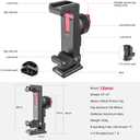 Metal Phone Tripod Mount 3 Cold Shoes & Arca Port, 360 Smartphone Tripod Adapter for iPhone 17 16 15 Cell Phone Stand Holder for Desktop Video Live Streaming Vlogging Rig