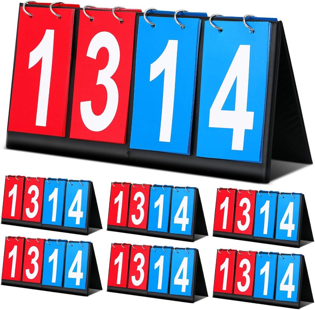 Hiboom Portable Scoreboard Flipper Table Top Score Keeper Waterproof 4 Digital Scoreboard Flipper for Basketball Soccer Tennis Volleyball Cornhole Sports Games P. E Classroom Activities