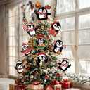 Christmas Penguin Tree Topper 9Pcs Ornament Tree Decorations for Xmas Tree Top Decoration Indoor Outdoor Home Decor Holiday Party