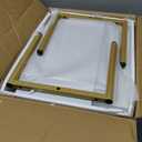 Nightstand,Morden Bedside Table with Gold Frame,Small White Night Stand,End Table,Bedside Furniture,Side Table with 2Drawers for Bedroom,Living Room