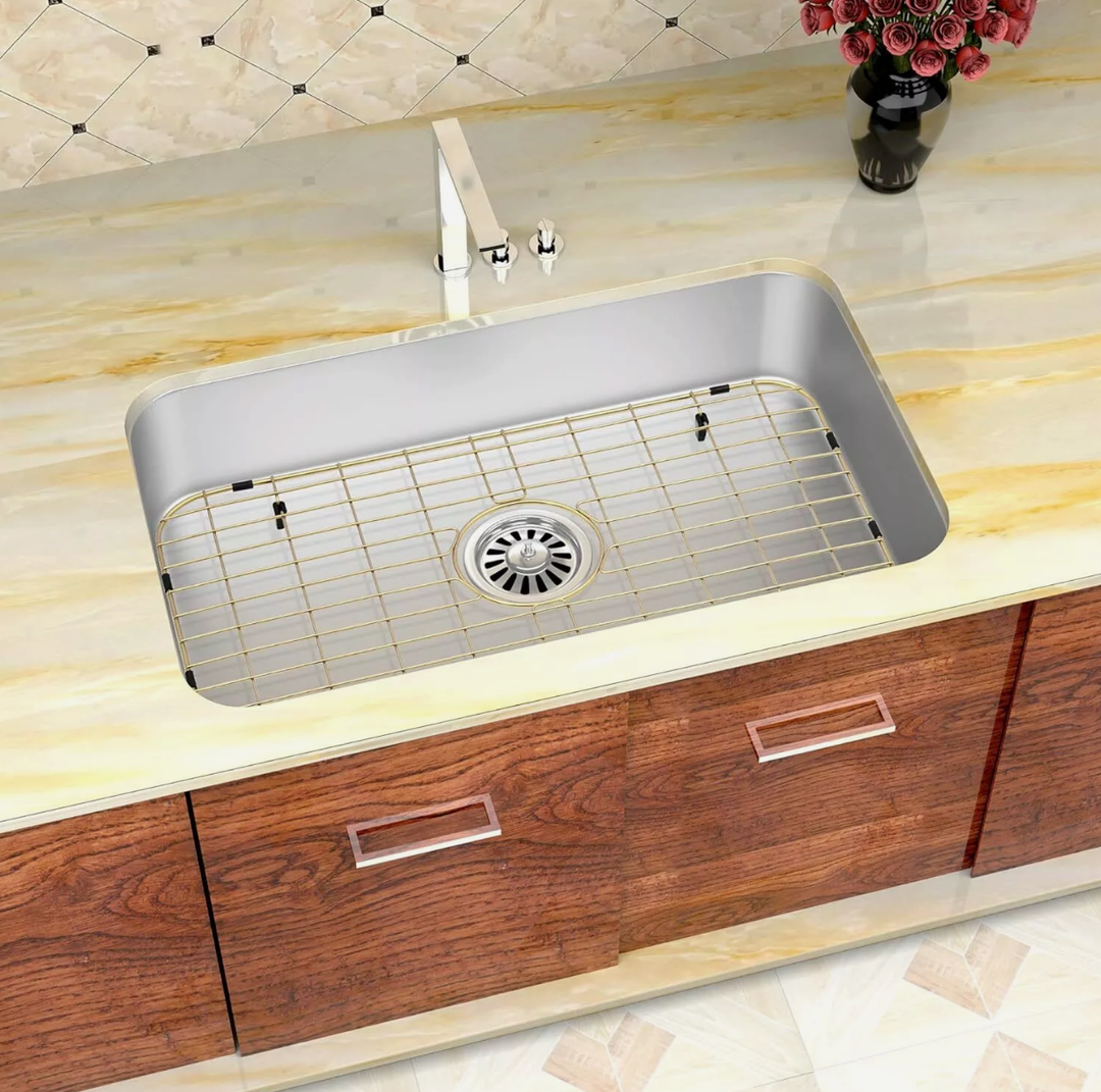 Sink Grid 25"-1/8" x 12-7/8" , Centered Drain with Corner Radius 1-1/2"  Sink Grid 25"-1/8" x 12-7/8" , Centered Drain with Corner Radius 1-1/2"