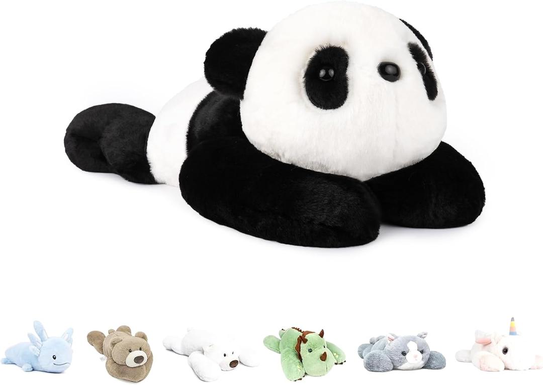 Niuniu Daddy 20" | 3.3 Pound Panda Weighted Stuffed Animals Plush Toys, Large Pillowfort Plush Animals for Kids Adults, Heavy Beads Big Body Pillow for Presents Birthday Christmas Holiday (Medium)