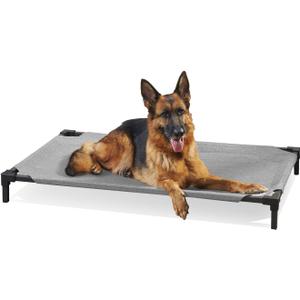 COOLAROO Cooling Elevated Dog Bed PRO Standard, Fits in 48in Crate, Easy Assembly Frame, Steel Grey.