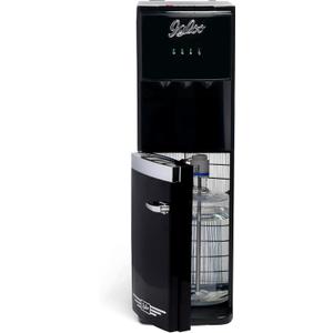 Igloo Retro Bottom-Loading Water Dispenser- Black Water Cooler Dispenser with Hot, Cold & Temperature Settings- Electric Water Dispenser Fits 3 & 5 Gallon Jugs with Child Safety Lock for Home & Office