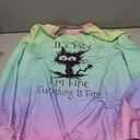 MNLYBABY It's Fine I'm Fine Everything Is Fine Sweatshirt Women Cute Black Cat Tee Tie Dye Cat lover Long Sleeve Top L