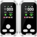5in1 Plug in Carbon Monoxide Detector &Smoke & Combustible Natural Gas Detectors Combination Builti-in Battery HD Screen [Smoke CO Gas Temp Humidity Sensor] for Home Travel (2pcs,White)