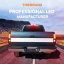 Tresound LED Tail Lights & 3rd Third Brake Cargo Lamp for GMC Sierra 1500 2007-2013 SLT, WT, SL, SLE, 2500 3500 HD 2007-2014 (Only for 3500HD with Single Rear Wheel Model), Chrome Housing Smoke Lens