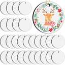 3" Sublimation Ornament Blanks, 50 Pieces Round Blank Sublimation Ornaments Sublimation Christmas Ornament Blanks for Christmas Tree Dcor, DIY Handmade Crafts(3 inches)