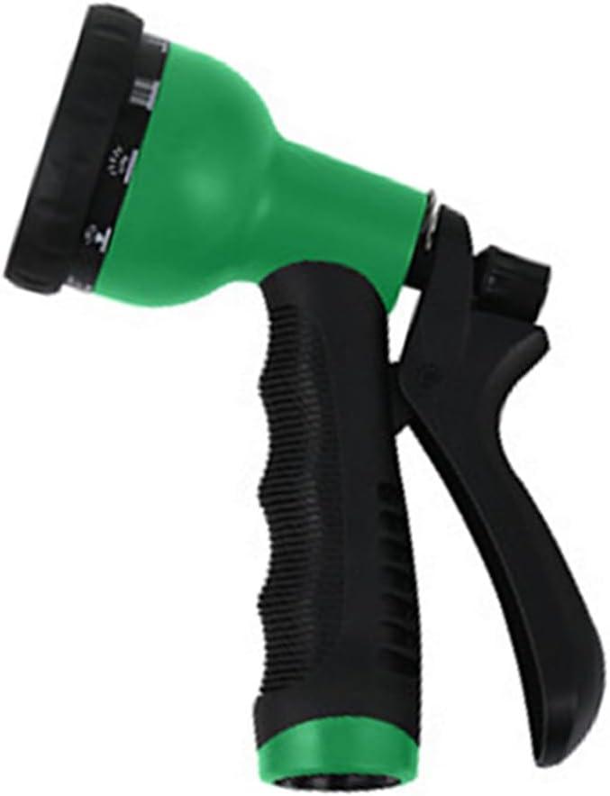 Garden Hose Nozzle Adjustable Watering Patterns Heavy Duty High Pressure Water Gun for Watering Plants Washing Cars Showering Pets Home Use (Green 10 Models)