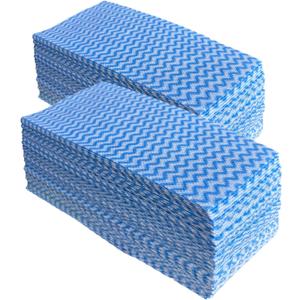 Disposable Cleaning Cloths Multi-Purpose Heavy Duty Disposable Dish Cloth Dish Rags for Kitchen, 7.87 x 15.75 inches -100 Counts/Pack,Blue