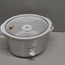 Hamilton Beach 4-Quart Slow Cooker with 3 Cooking Settings, Dishwasher-Safe Stoneware Crock & Glass Lid, Stainless Steel (33140G) (Silver & White)