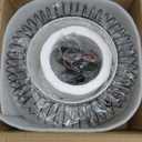 OFLNLL Semi Flush Mount Ceiling Light, 12.2" Drum Ceiling Light with White Fabric Shade and Black Metal Frame, Modern Entryway Flush Light Fixtures for Bedroom, Kitchen, Hallway (Black)