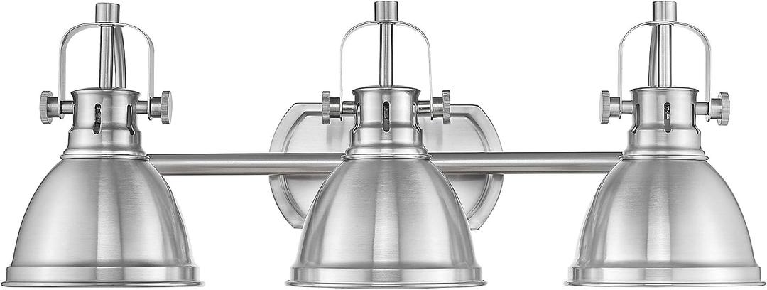 Emliviar 3-Light Bathroom Vanity Light Fixture, Brushed Nickel Finish with Metal Shade, 4054S