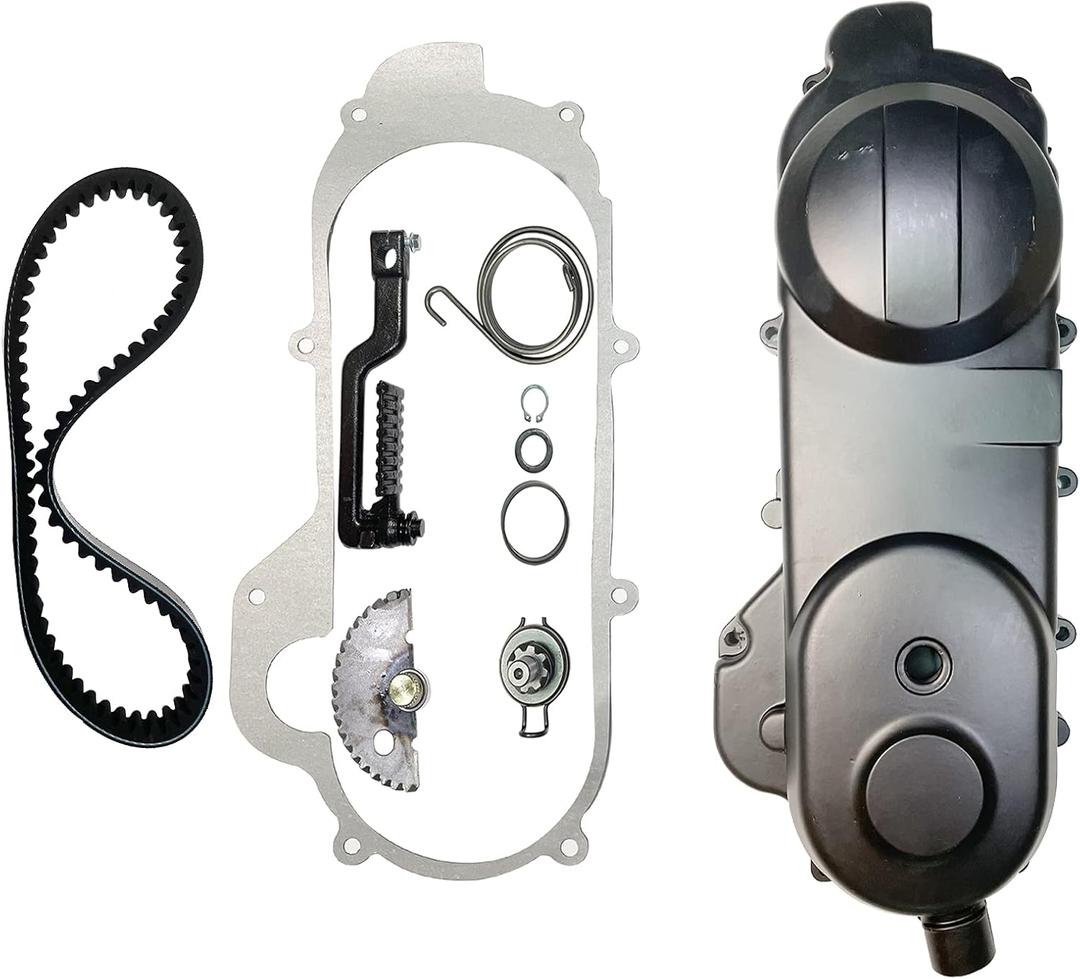 Transmission Cover Assembly with Start Gear Shaft Belt for For GY6 QMB139 Scooter ATV Go Kart 50cc Engines