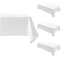 Comfonew 4 Pack Peacock White Rectangle Tablecloth - 60 x 84 Inch Fabric Table Cloth, Waterproof and Wrinkle Resistant Washable Polyester Table Cover for Dining Table, Buffet Parties and Camping