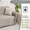 LOMAO Couch Cover Sofa Covers for 3 Cushion Sectional Couch Covers L Shape Couch Cover with Tassel Sofa Protector Washable Reversible Chenille Sofa Slipcover for Pet (Khaki,Small(71 * 91))