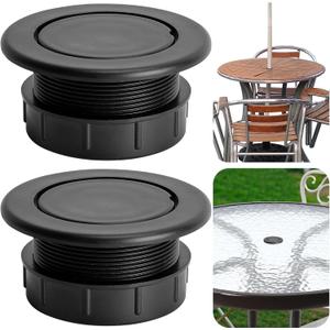 DECOHS 2 Pcs 2 Inch Parasol Umbrella Hole Ring Plug and Cap Set, Thicker Patio Table Hole Cover Insert, Deck Table Umbrella Holes Plug Replacement Parts for Outdoor Patio Table Garden Yard
